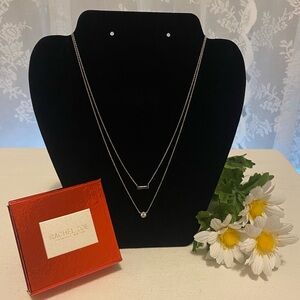 ✨NIB✨ 925 Double Layered Chain 16”+ 2”ext; Sparkly Cubic Zirconia; Rachel Zoe,NY